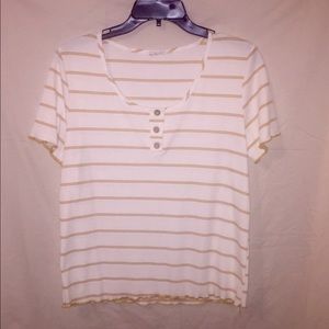 Yellow & White Short Waisted Blouse.